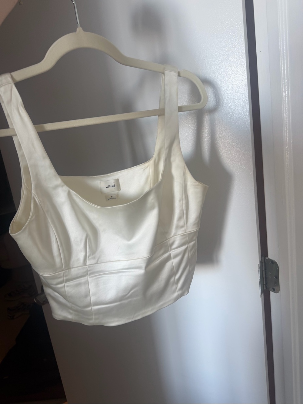 Wilfred Cream Square-Neck Crop Cami